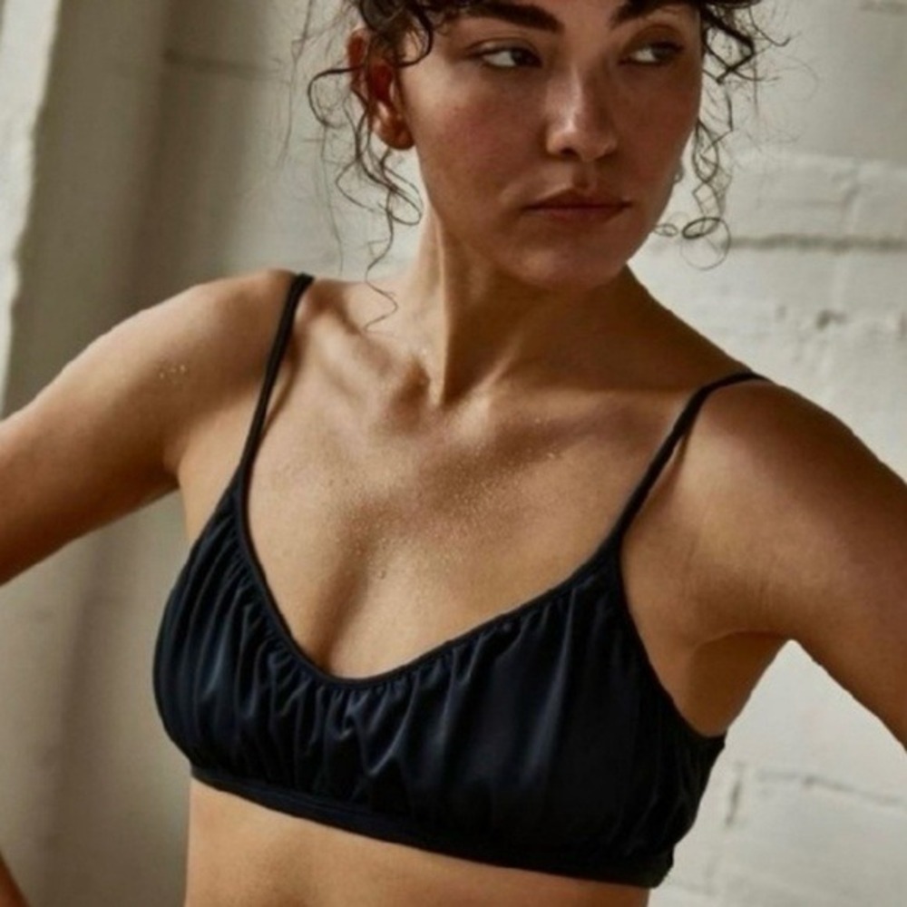 Free People FP Movement Women Watch Me Bra Black Ruched Bralette Size M